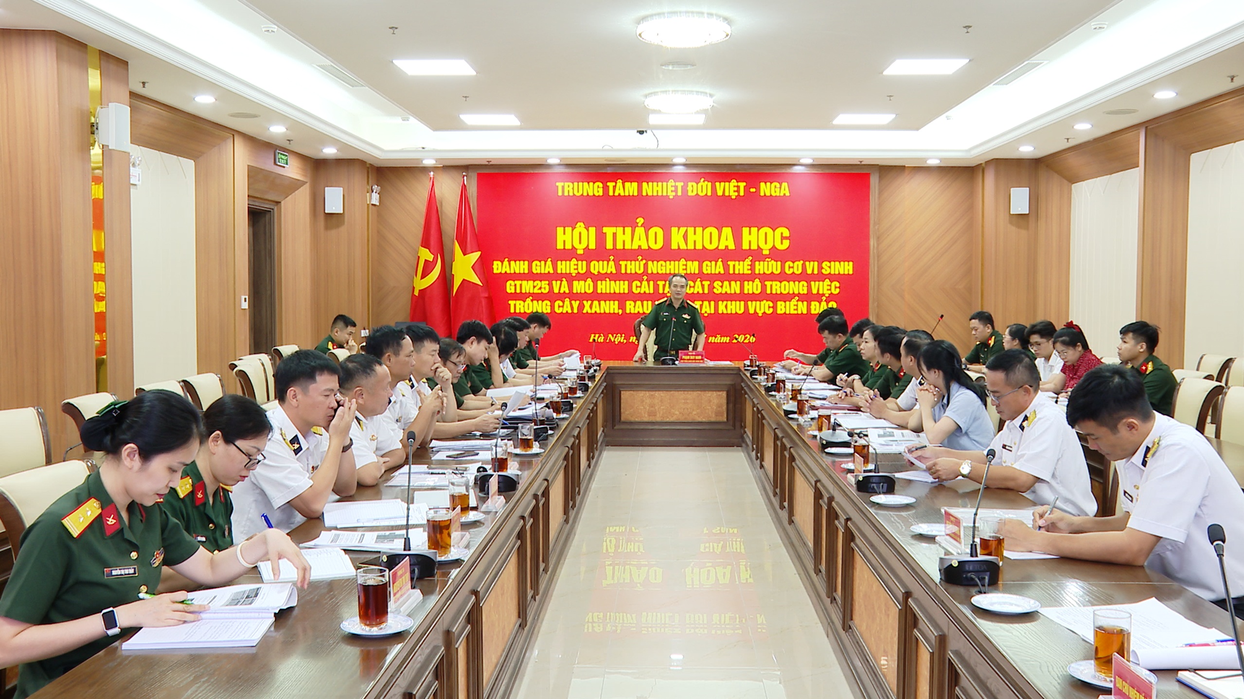Hội thảo đánh giá hiệu quả thử nghiệm giá thể hữu cơ vi sinh GTM25 và mô hình cải tạo cát san hô trong trồng cây xanh, rau xanh tại khu vực biển đảo