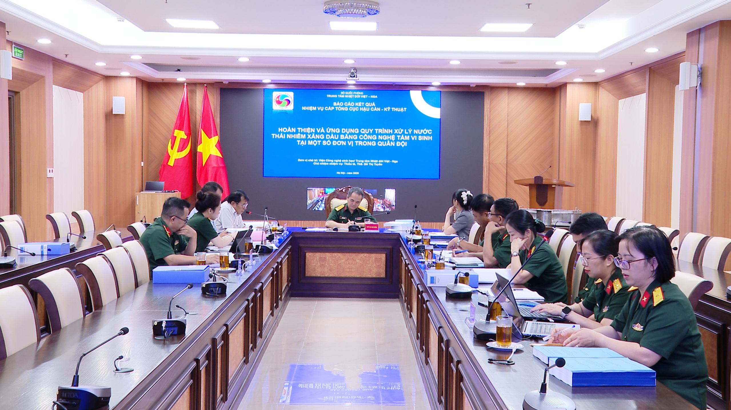 Nghiệm thu nhiệm vụ KH&CN cấp Tổng cục Hậu cần - Kỹ thuật về công nghệ vi sinh xử lý nước thải nhiễm xăng dầu tại các đơn vị quân đội
