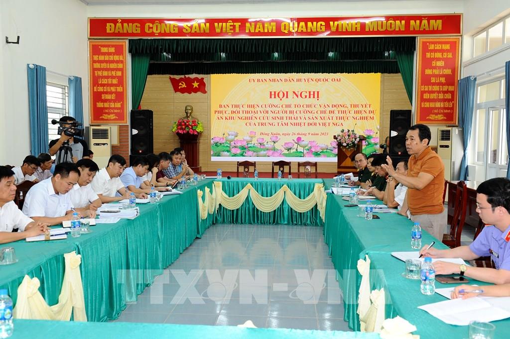 Hà Nội: Đối thoại, vận động các hộ dân bị cưỡng chế thu hồi đất ở huyện Quốc Oai