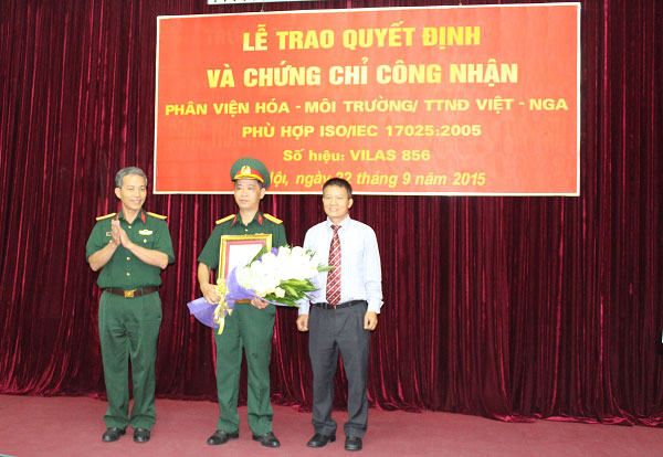 Lễ trao Quyết định và Chứng chỉ công nhận ISO/IEC 17025:2005